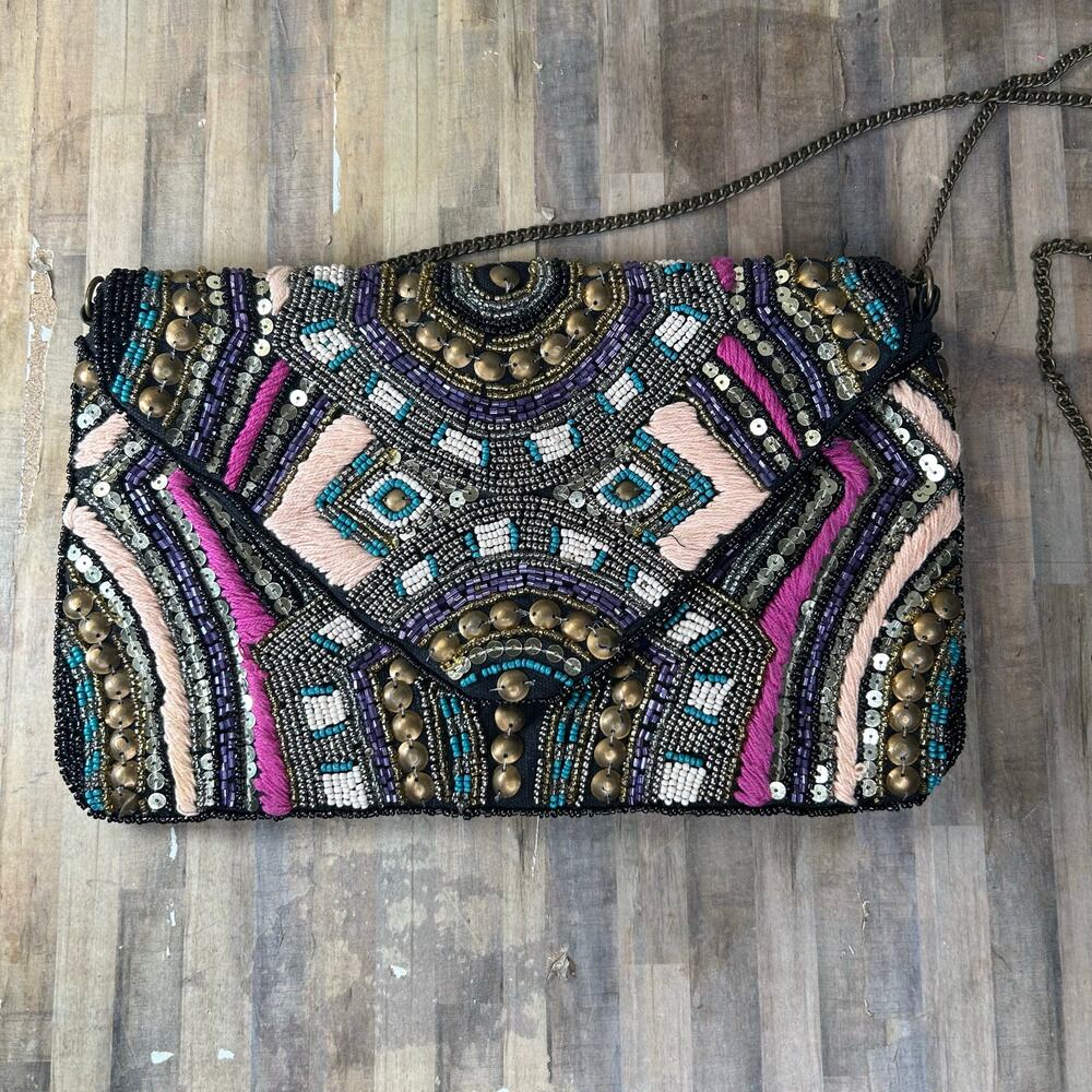 Vintage Boho Crossbody Beaded purse made in india